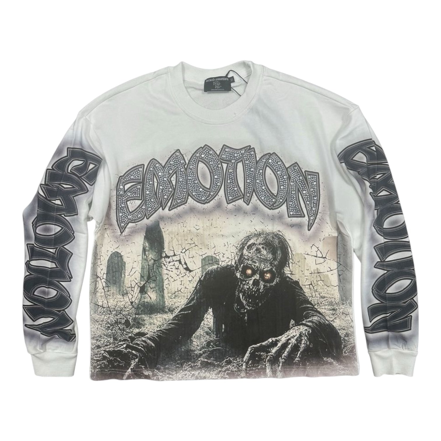 MIXED EMOTION: Resurrection Rhinestone LS Tee